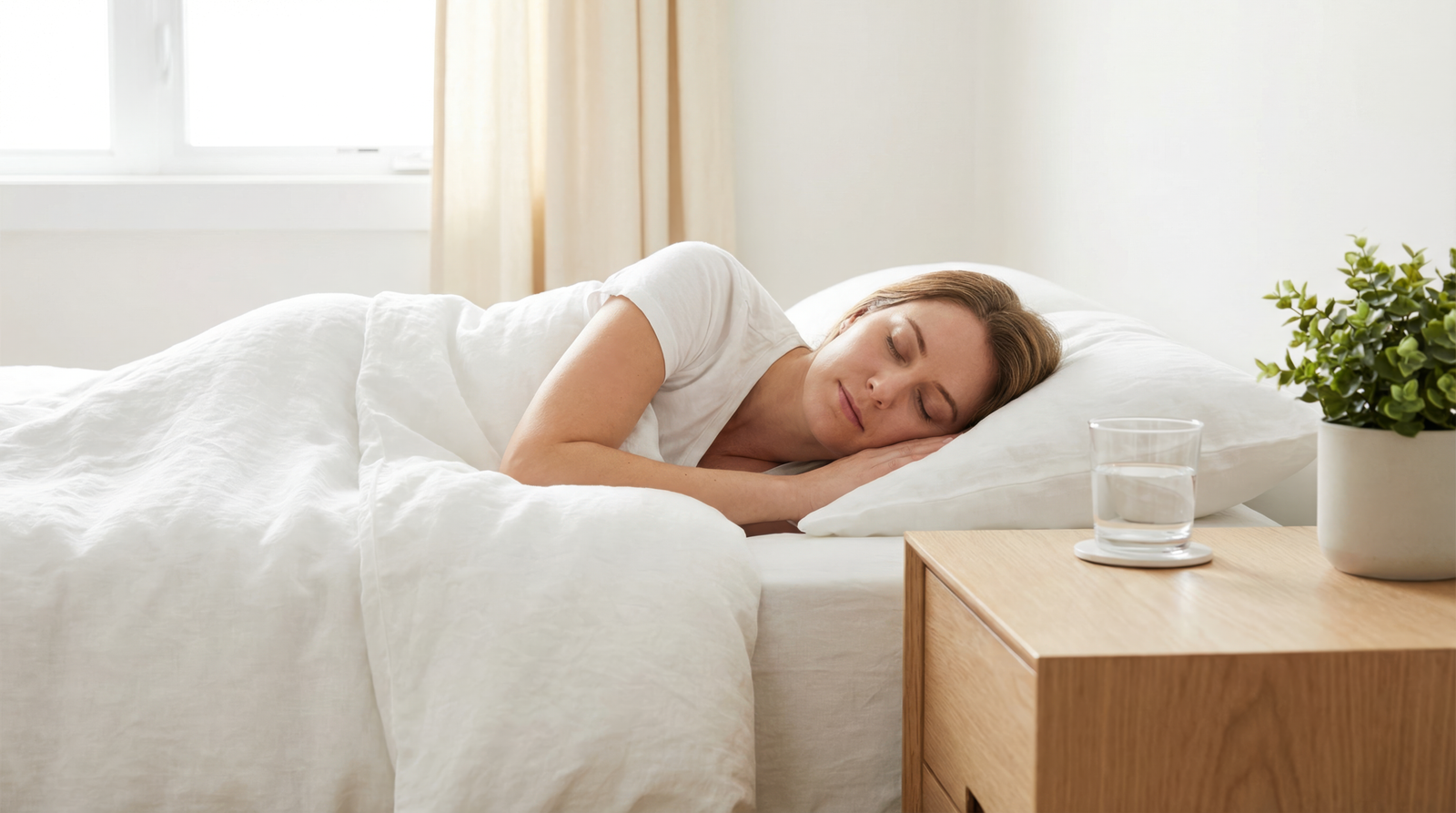 Person sleeping peacefully in a dimly lit bedroom — sleep and prediabetes risk management