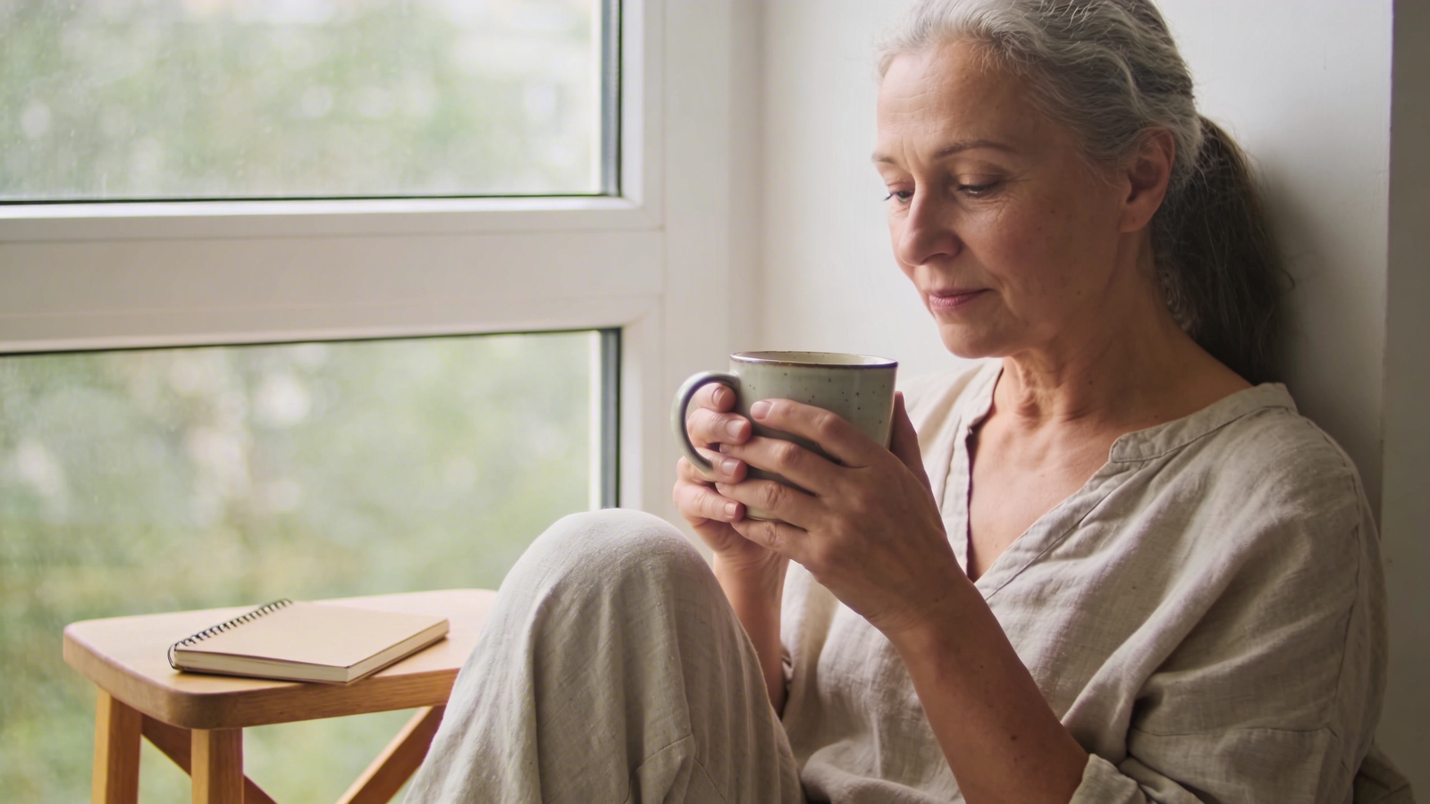 Woman in quiet morning routine supporting metabolic syndrome management