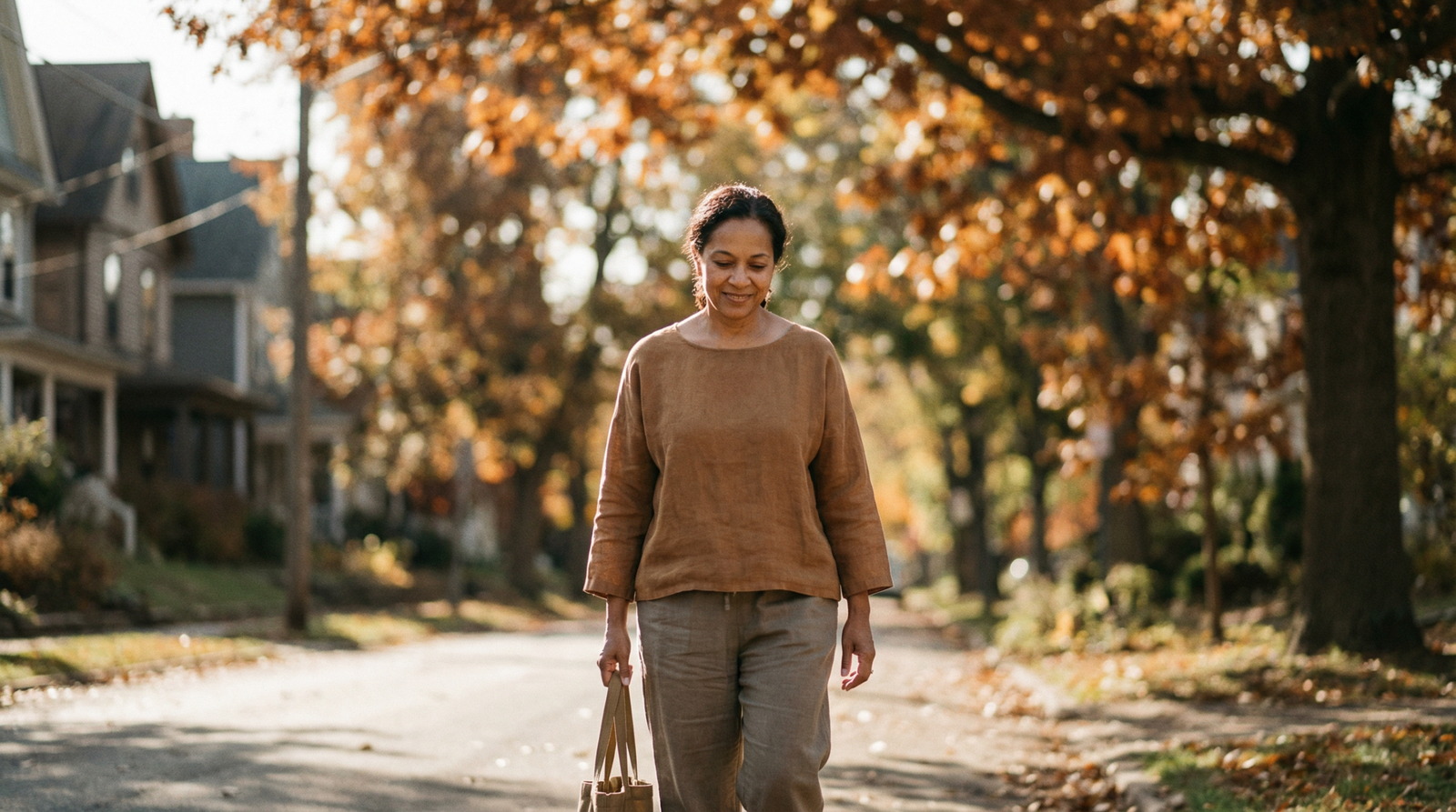 Woman taking a short walk after a meal to support healthy blood sugar levels