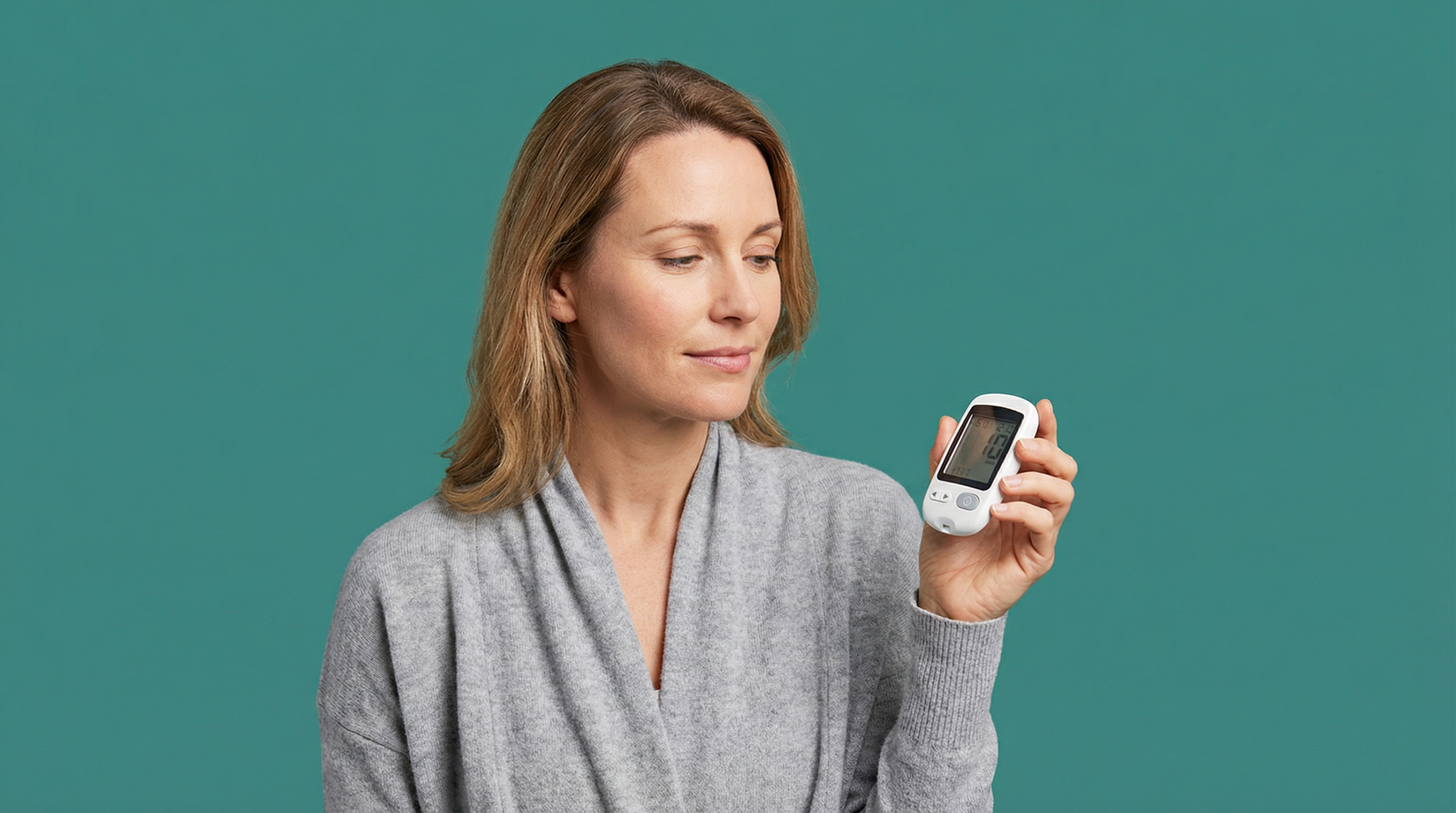 Prediabetes to type 2 diabetes timeline — woman reviewing blood sugar results at home