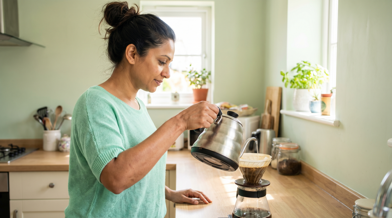 filtered pour-over coffee preparation associated with liver enzyme improvement