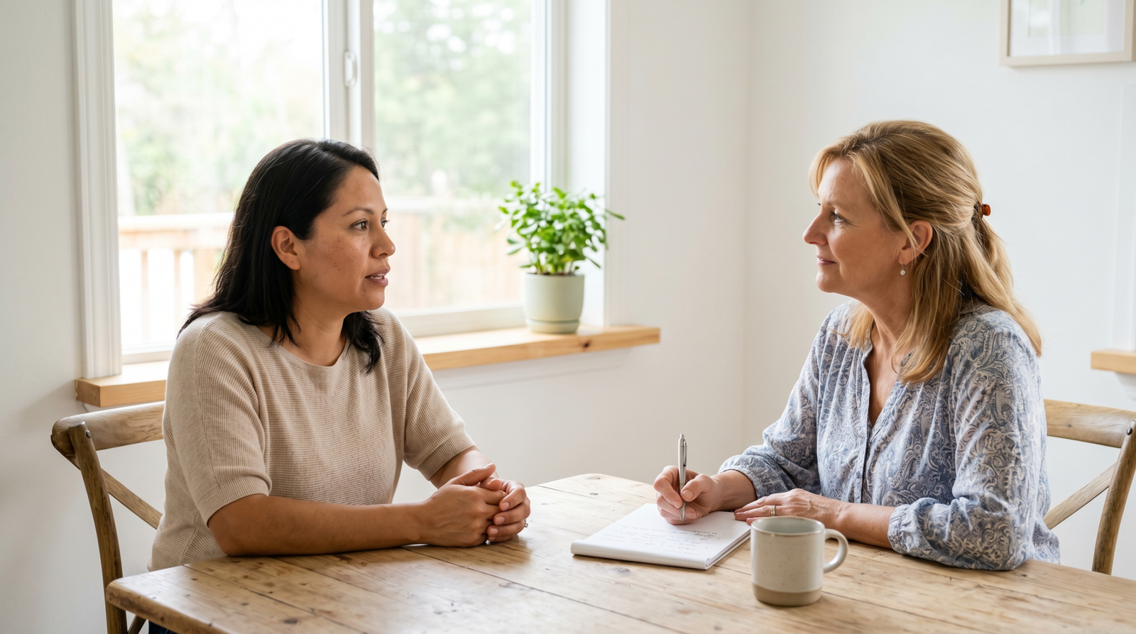 gut health and prediabetes — woman discussing symptoms and lifestyle factors with health practitioner