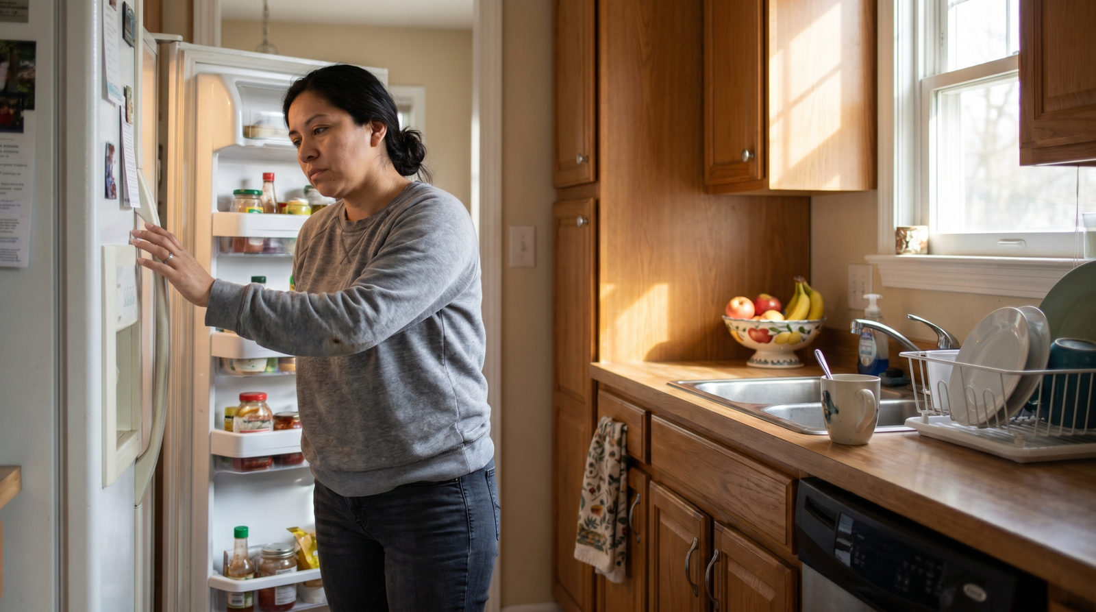 metabolic syndrome and sleep disorders — woman experiencing hunger and fatigue from disrupted hormones after poor sleep