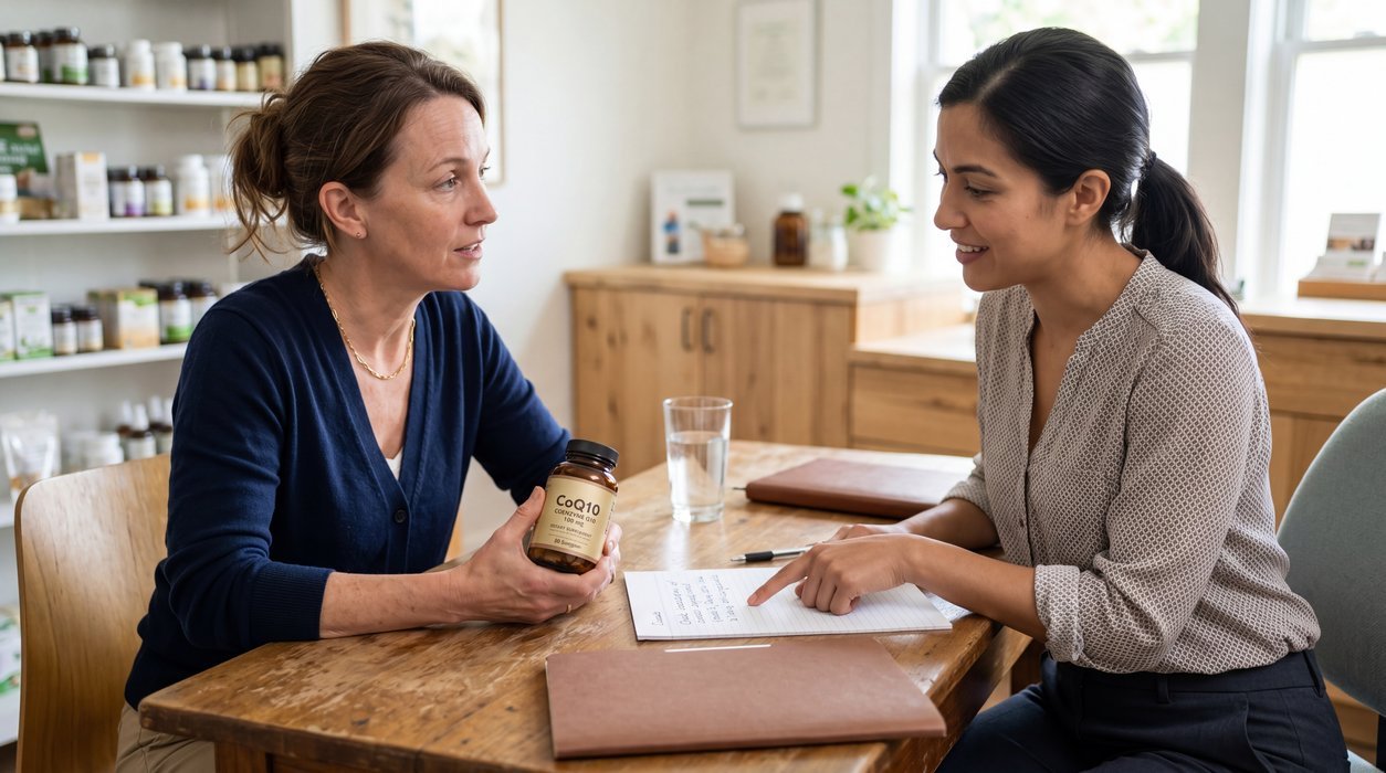 CoQ10 supplement safety discussion with a healthcare professional