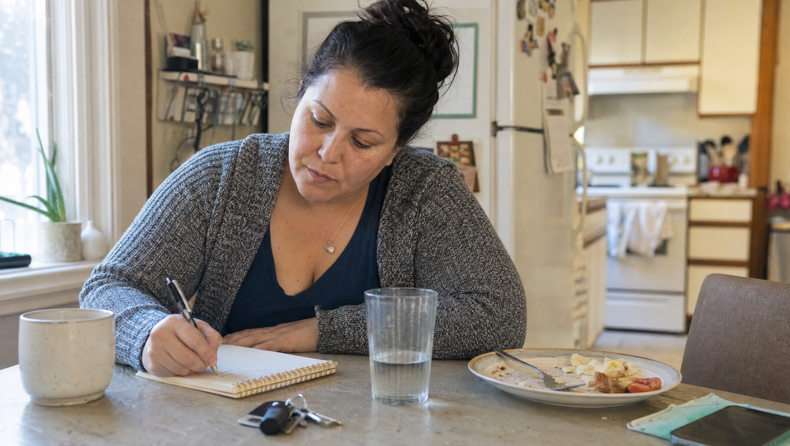 fasting for prediabetes planning at a kitchen table