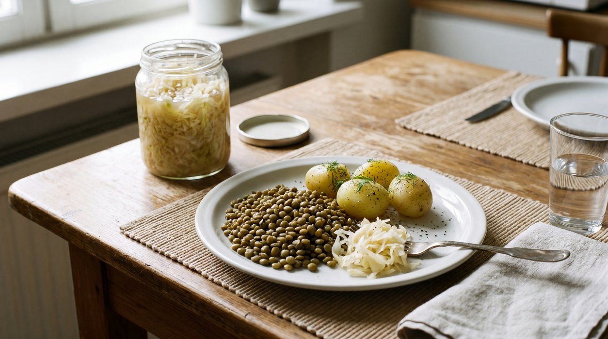 raw sauerkraut meal idea for gut-liver axis support