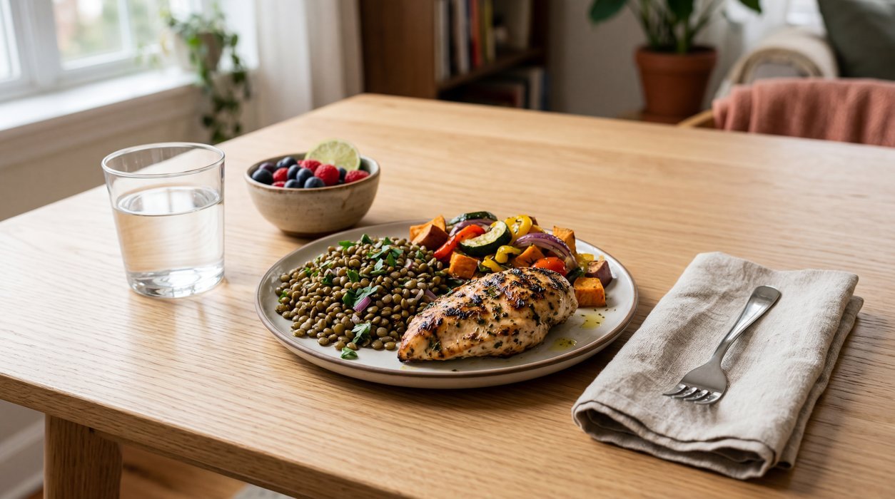 hidden inflammation weight loss meal with protein fiber and colorful plants