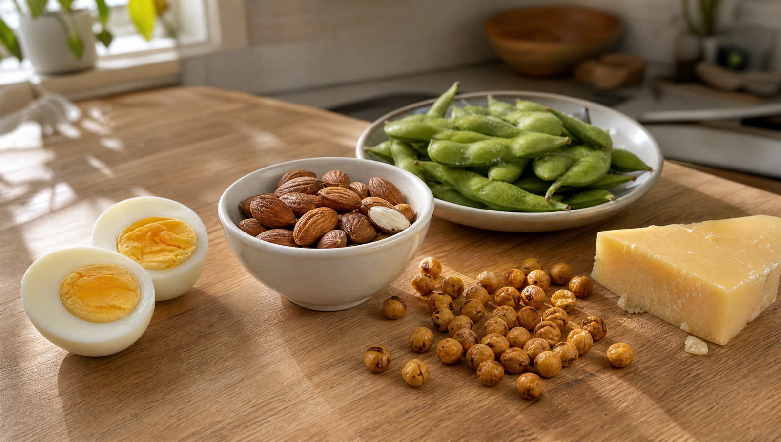 blood sugar-friendly snacks for busy days including sardines, whole grain crackers, radishes, walnuts, and dark chocolate