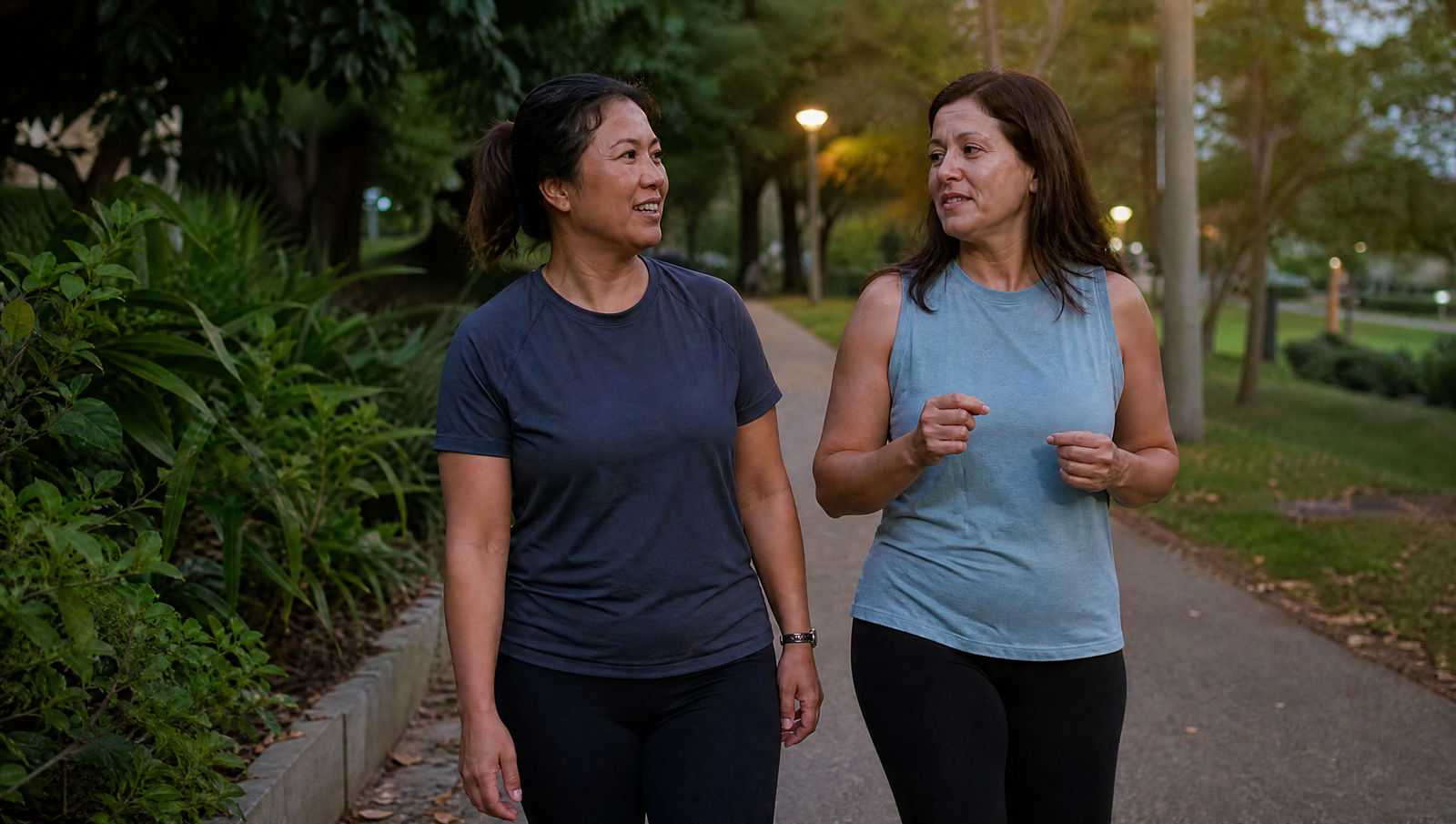 blood sugar balance — relaxed walk after dinner