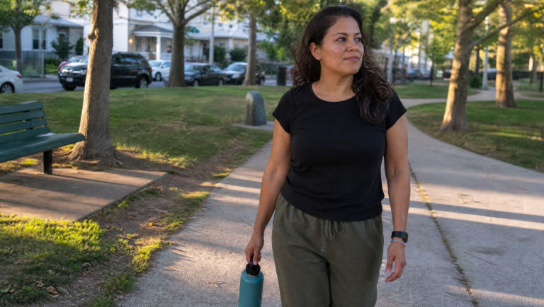 prediabetes motivation — woman walking after a balanced meal