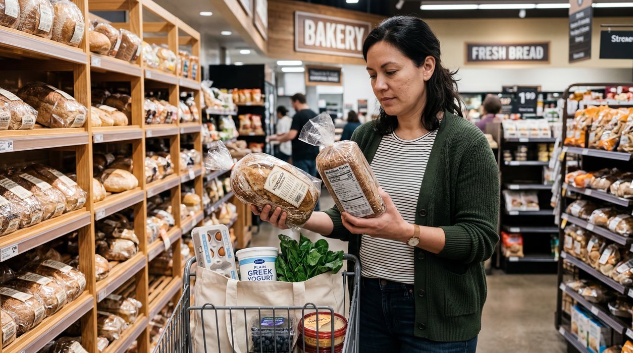 whole wheat bread label check for blood sugar friendly grocery shopping