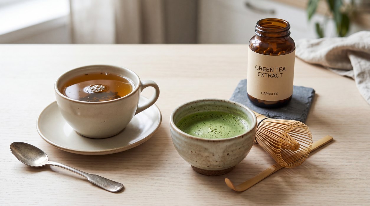 green tea extract safety comparison with brewed tea for fatty liver support