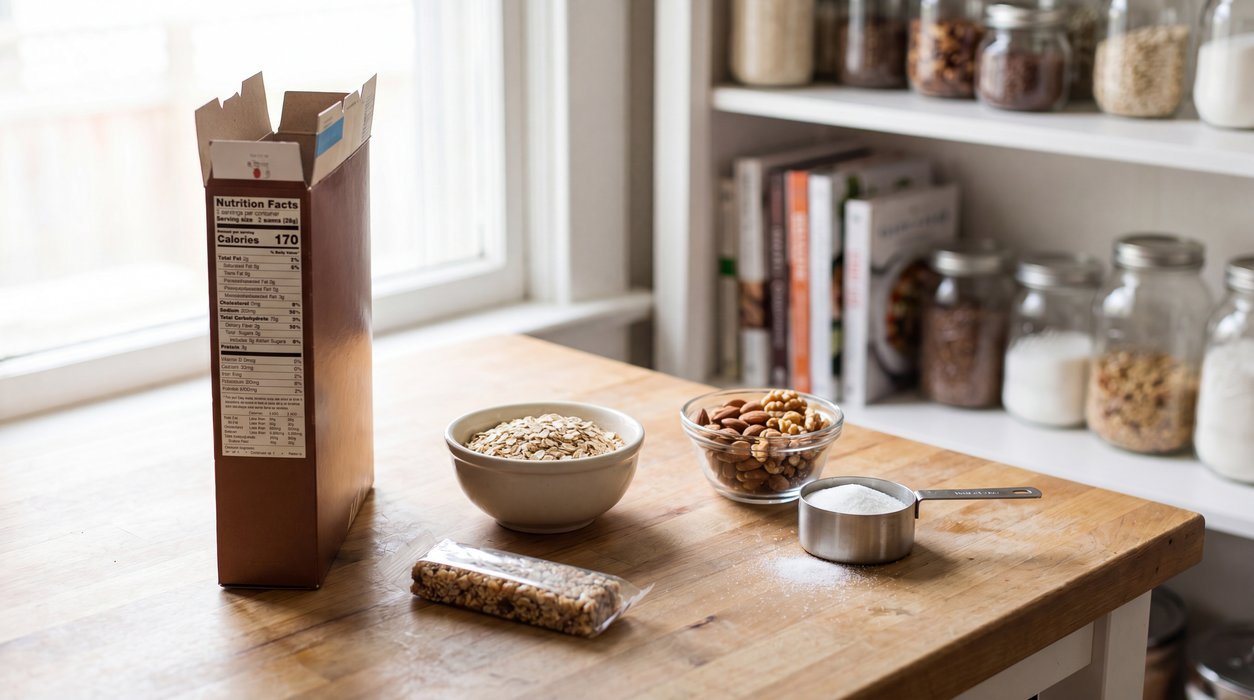 granola cereal and breakfast bar added sugar label check