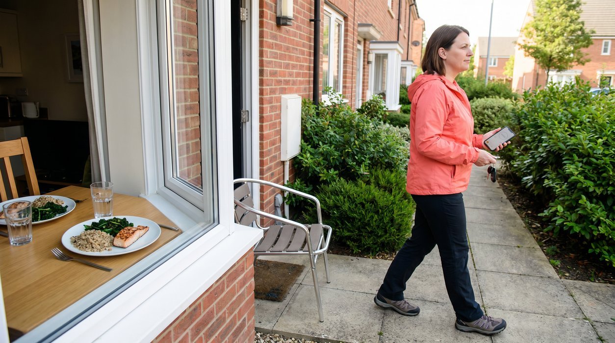 Adult taking a comfortable walk after an evening meal