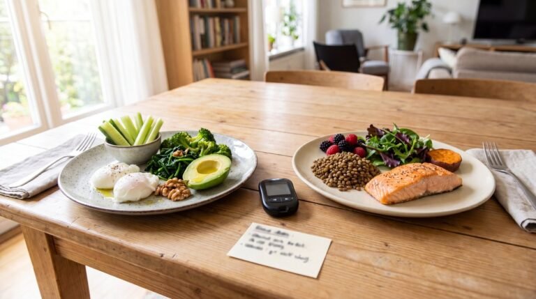 Keto for insulin resistance decision with glucose meter and balanced meal options