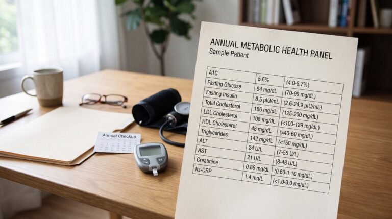 metabolic lab tests checklist with A1C glucose lipids and CMP