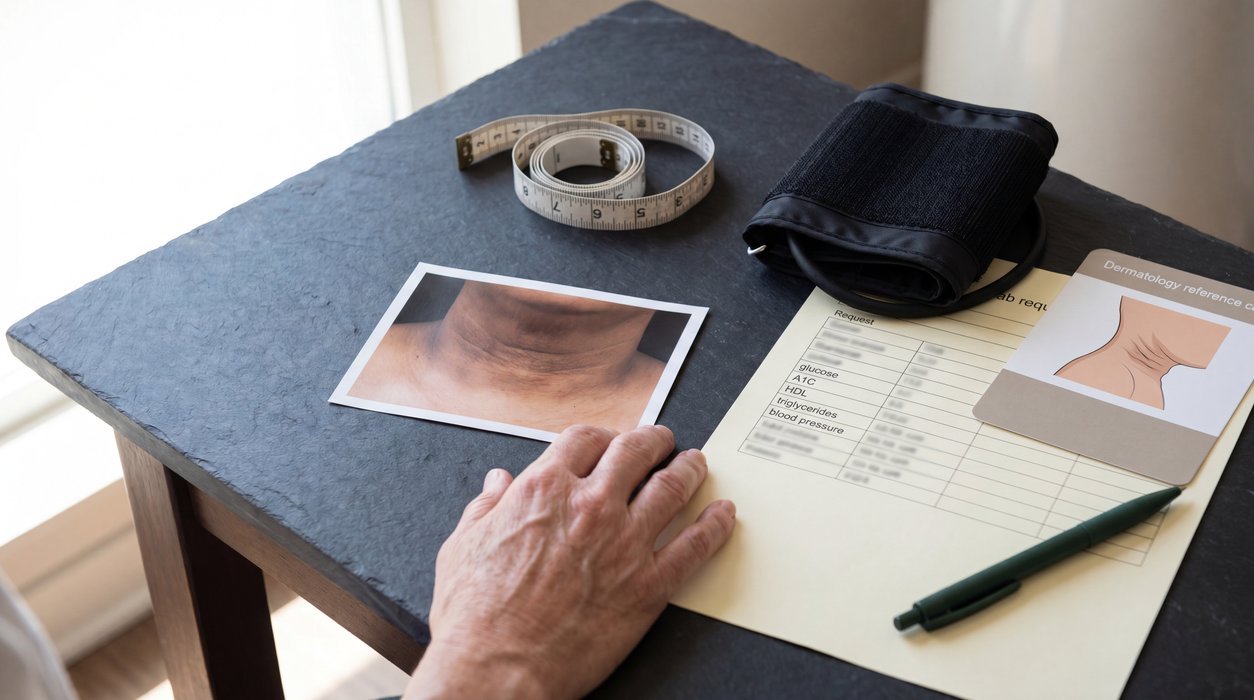 metabolic syndrome skin signs reviewed with blood pressure waist and lab markers