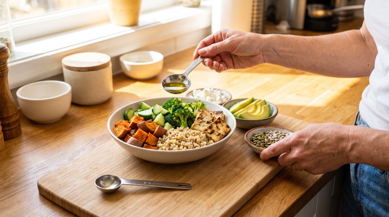 Hidden calories in healthy meals revealed through measured oil and carefully chosen toppings
