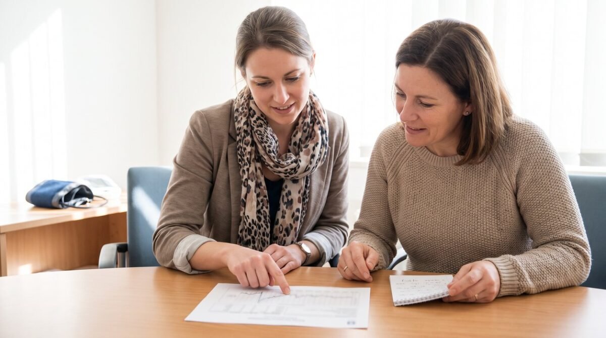 Clinician reviewing HOMA-IR context with a patient