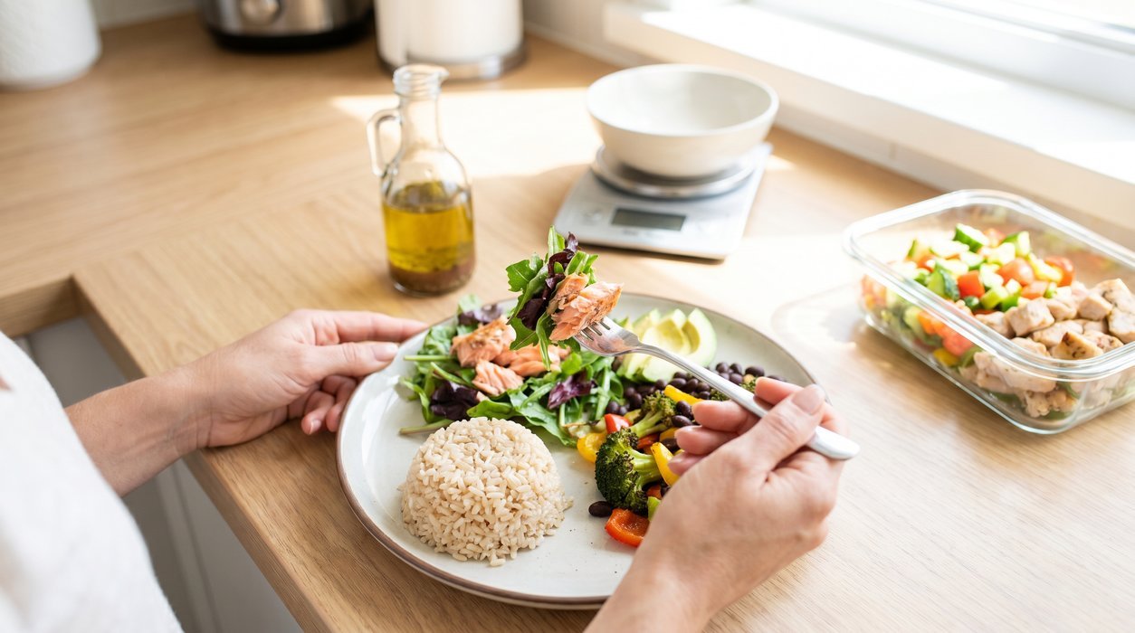 vegetables and protein eaten before rice to support a steadier glucose response