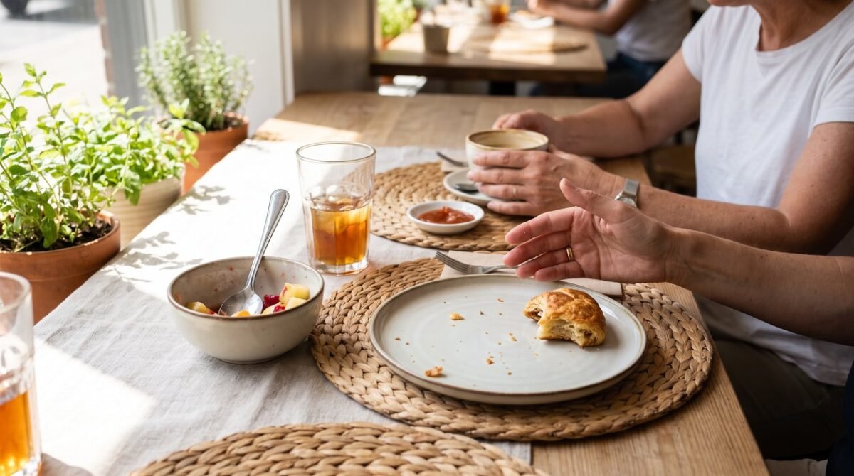 Weekend brunch extras beside a balanced main plate